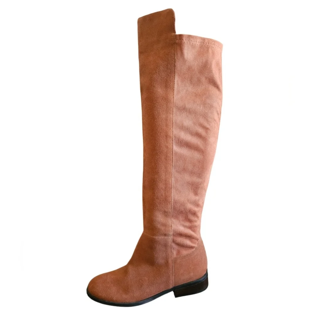 Lucky Brand Calypso Brown Suede Leather Over-the-Knee Riding Boots Size 6.5 NEW